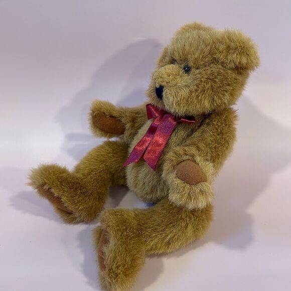 Vintage Ganz Bear 1997 Watson the Bear with Red Bow Jointed H2373S Retired 10” - Picture 2 of 8
